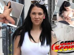 Black-haired German girl becomes keen on the agent at the casting